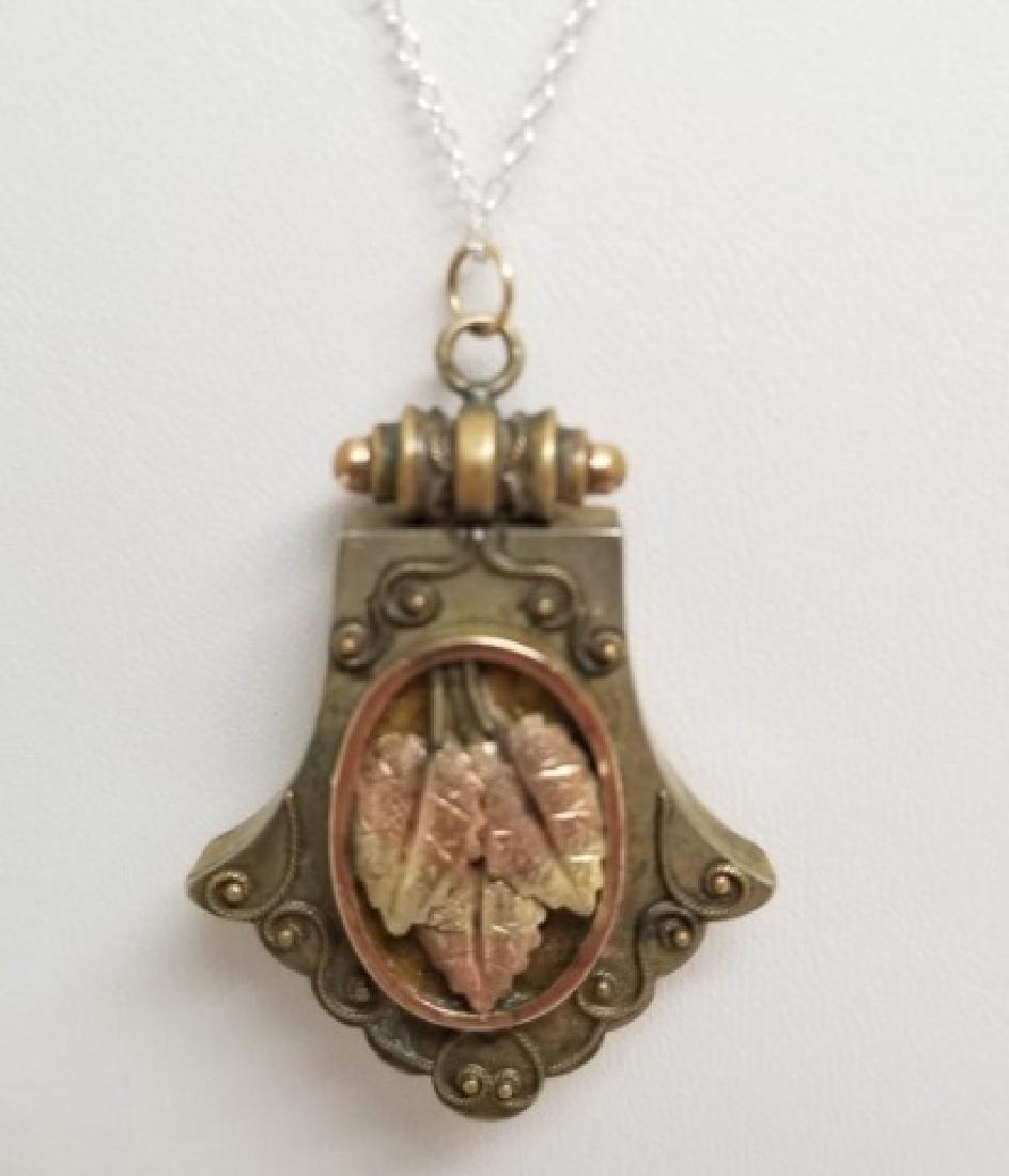 Antique 19th Victorian Mourning Pendant w Sterling (1 of 7)