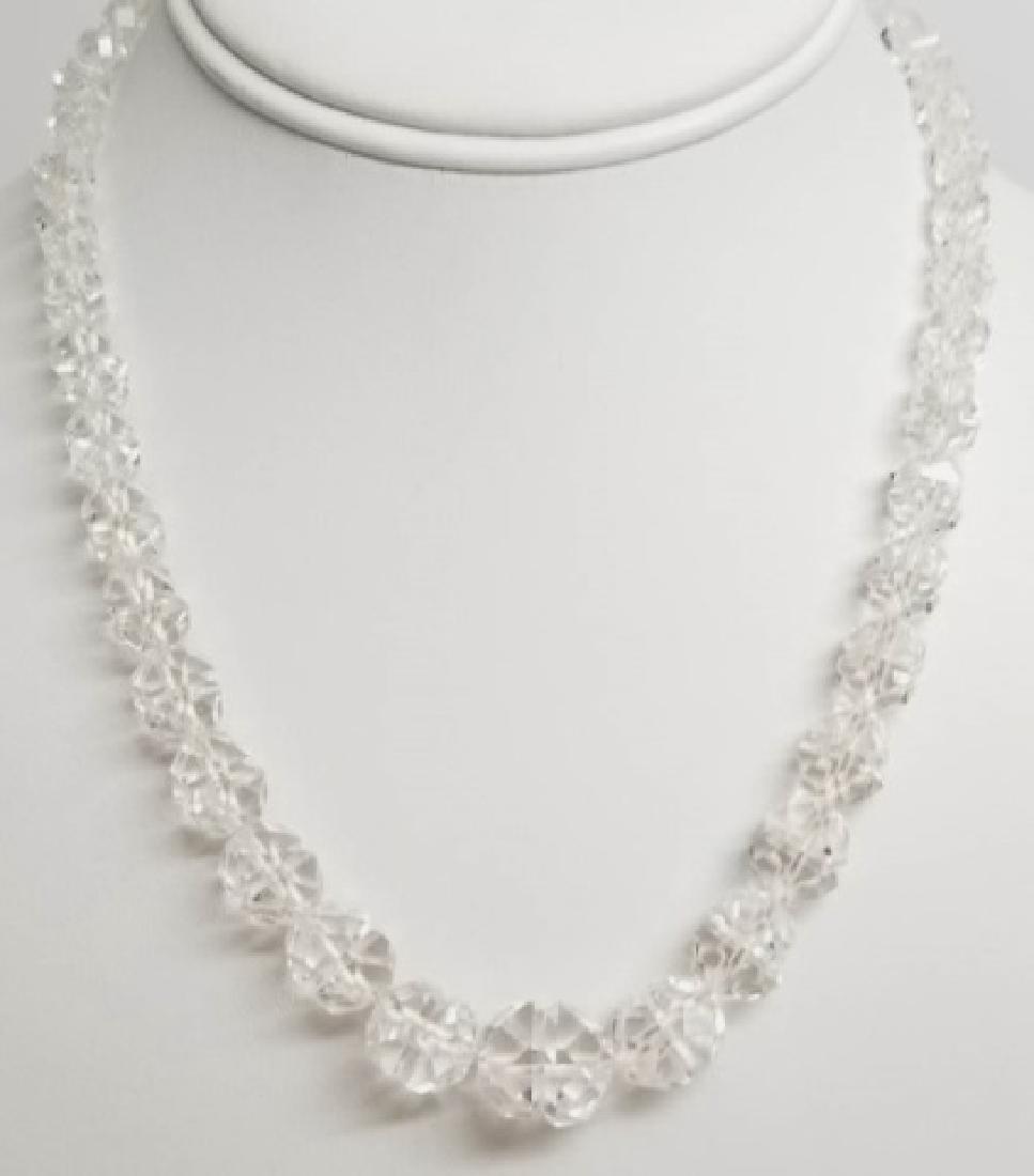 Antique Hand Cut Rock Crystal Necklace Strand (1 of 7)