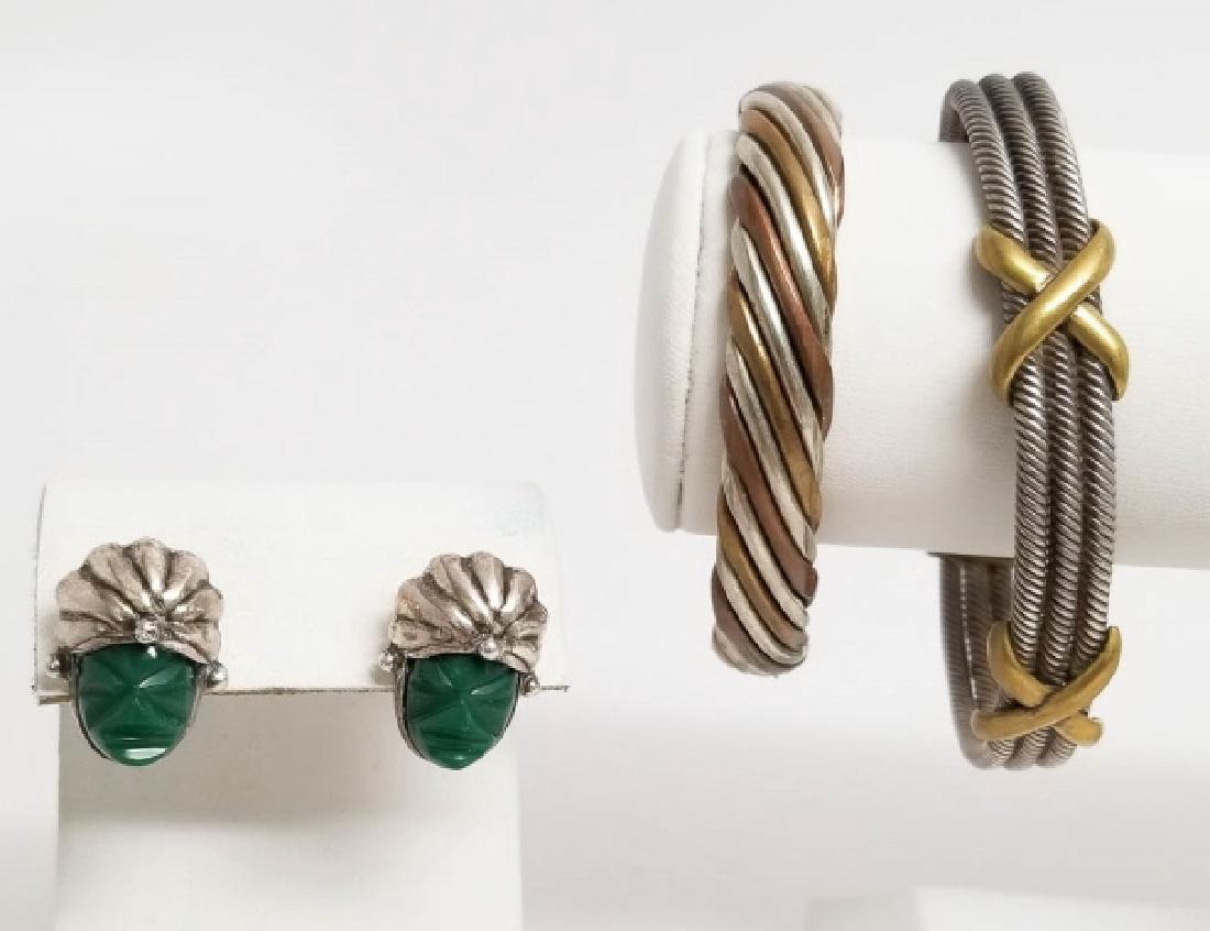 Vintage Mexican Sterling & Brass Cuffs & Earrings (1 of 10)