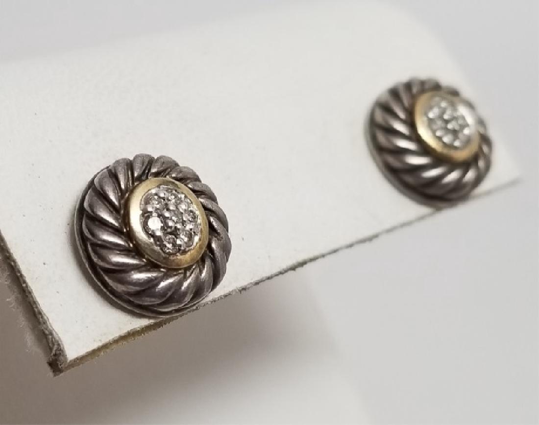 David Yurman Earrings 18kt Gold Sterling Diamonds (1 of 6)