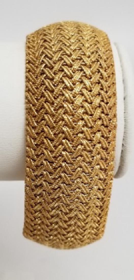 Estate European 18kt Gold Basket Weave Bracelet (1 of 9)