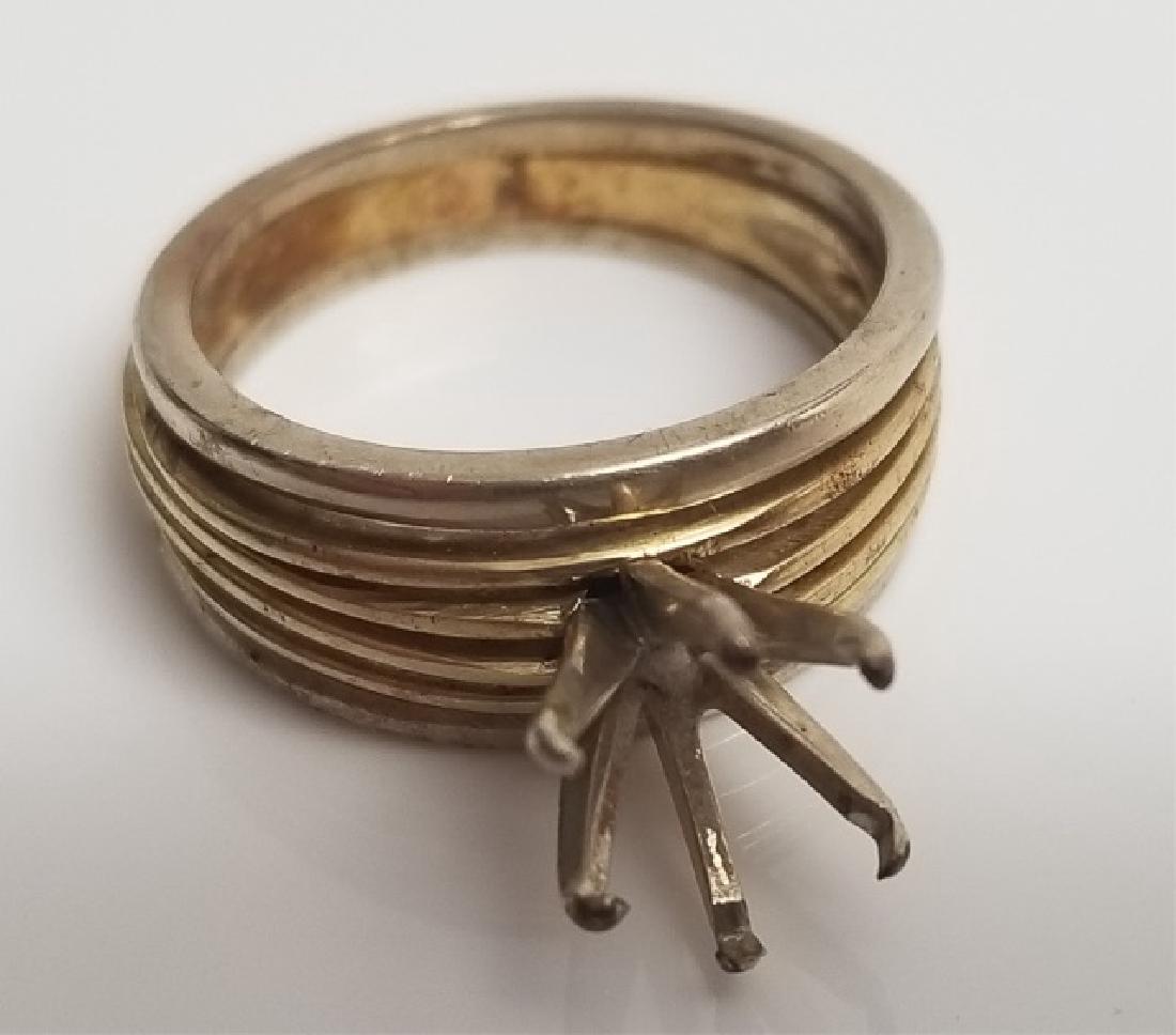 Estate Yellow & White Gold Solitaire Ring Setting (1 of 6)