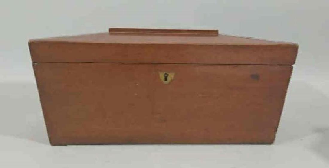 Large Antique 19th C English Casket Form Tea Caddy (1 of 5)