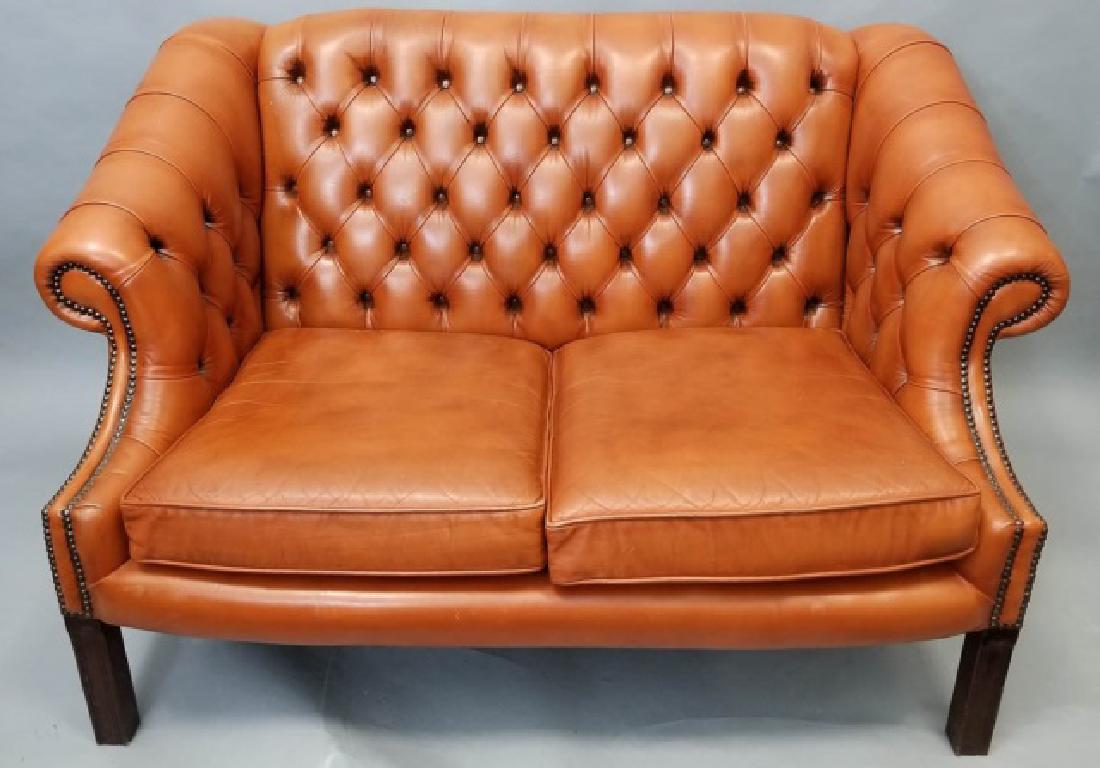 Chesterfield English Style Tufted Leather Sofa (1 of 7)