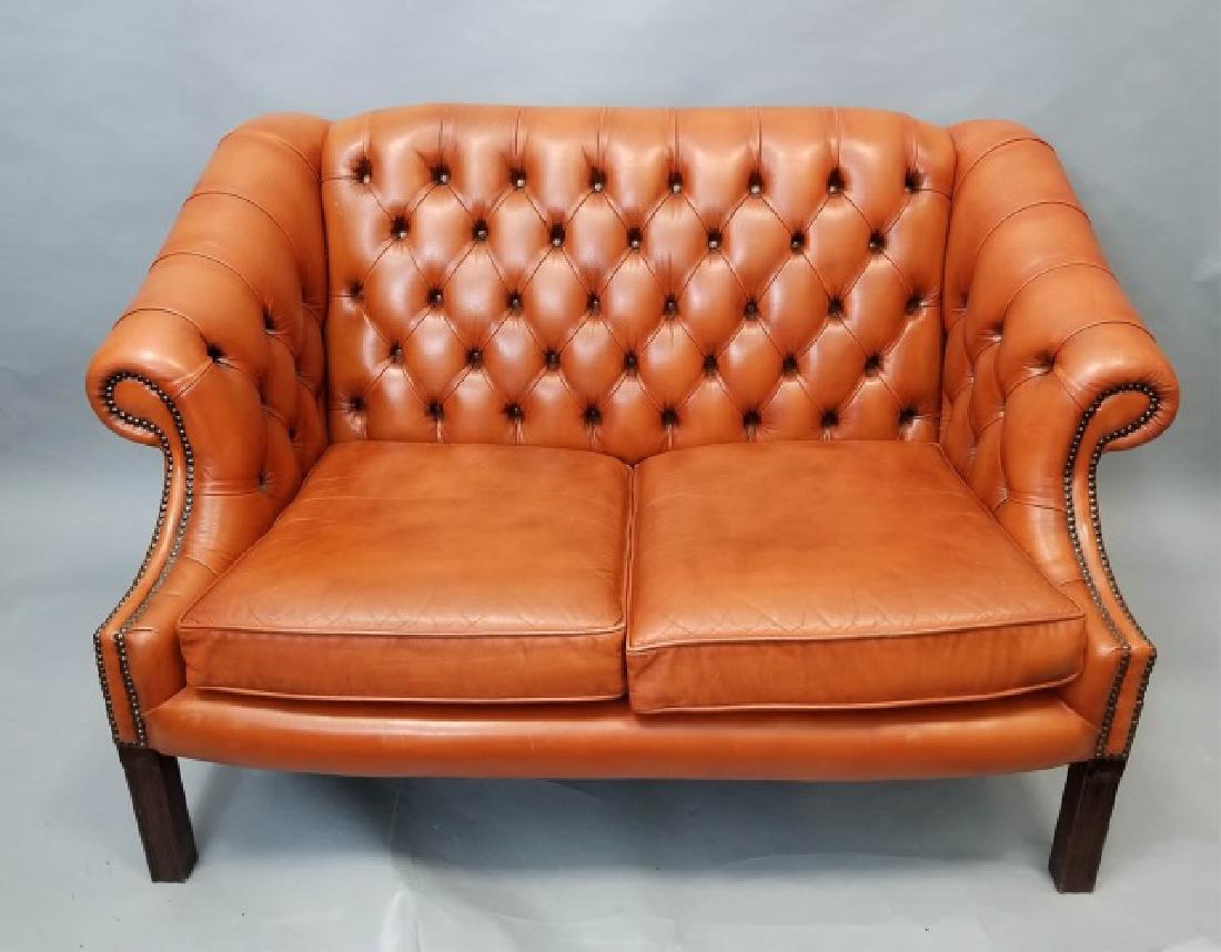 Chesterfield English Style Tufted Leather Sofa (1 of 8)