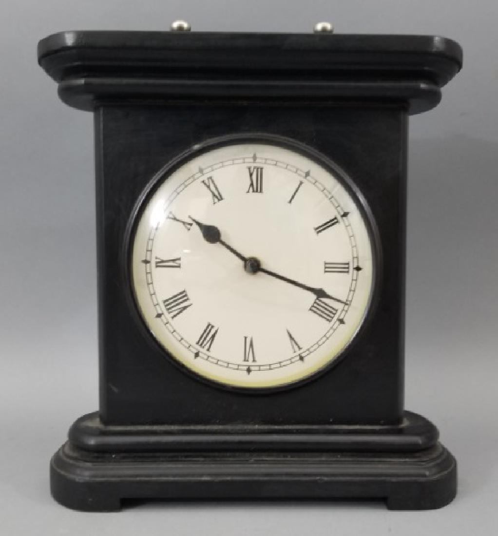 Contemporary Black Table Clock w Convex Glass (1 of 5)