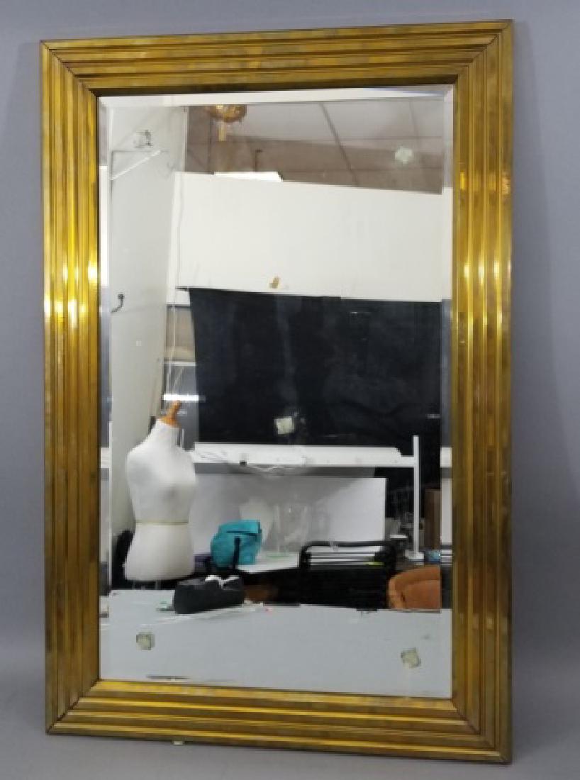 Vintage Gilt Brass Framed Beveled Glass Mirror (1 of 5)