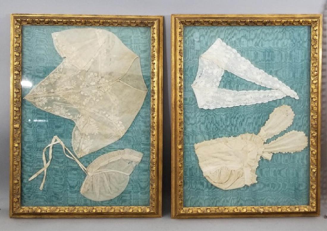 Pair of Gilt Framed Collection of 19th C Textiles (1 of 9)