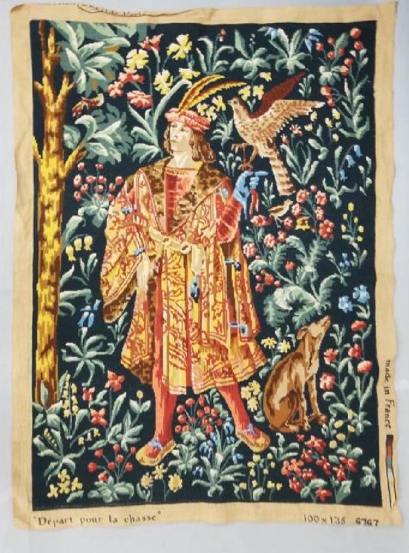 Large French Medieval Style Needlepoint Tapestry (1 of 5)