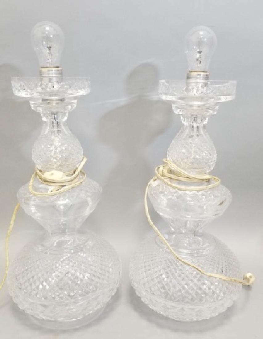 Pair Waterford Cut Crystal Electrified Lamps (1 of 4)