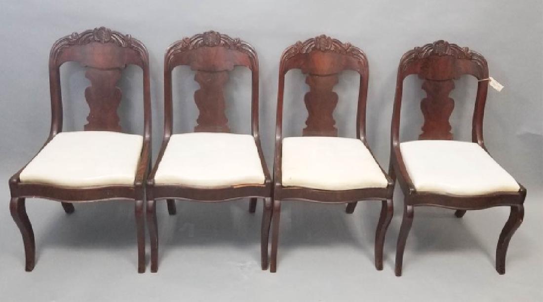 4 Antique 19th C Queen Anne Style Dining Chairs (1 of 4)