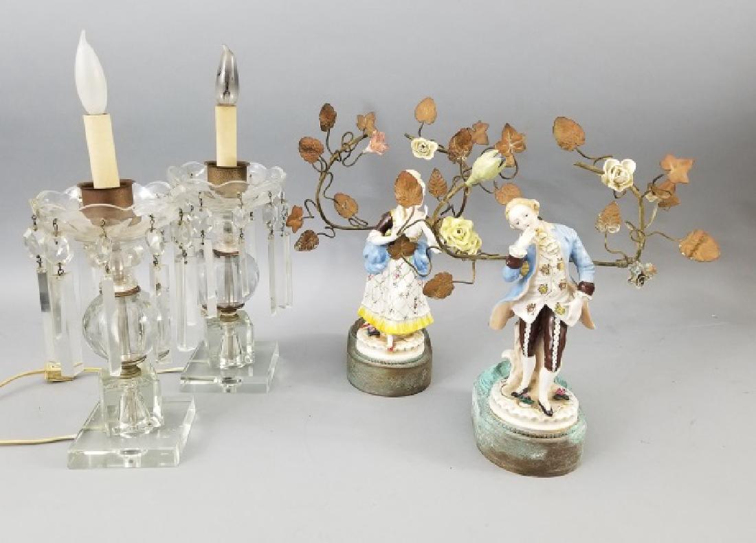 Porcelain Figurine & Cut Crystal Candelabras (1 of 8)