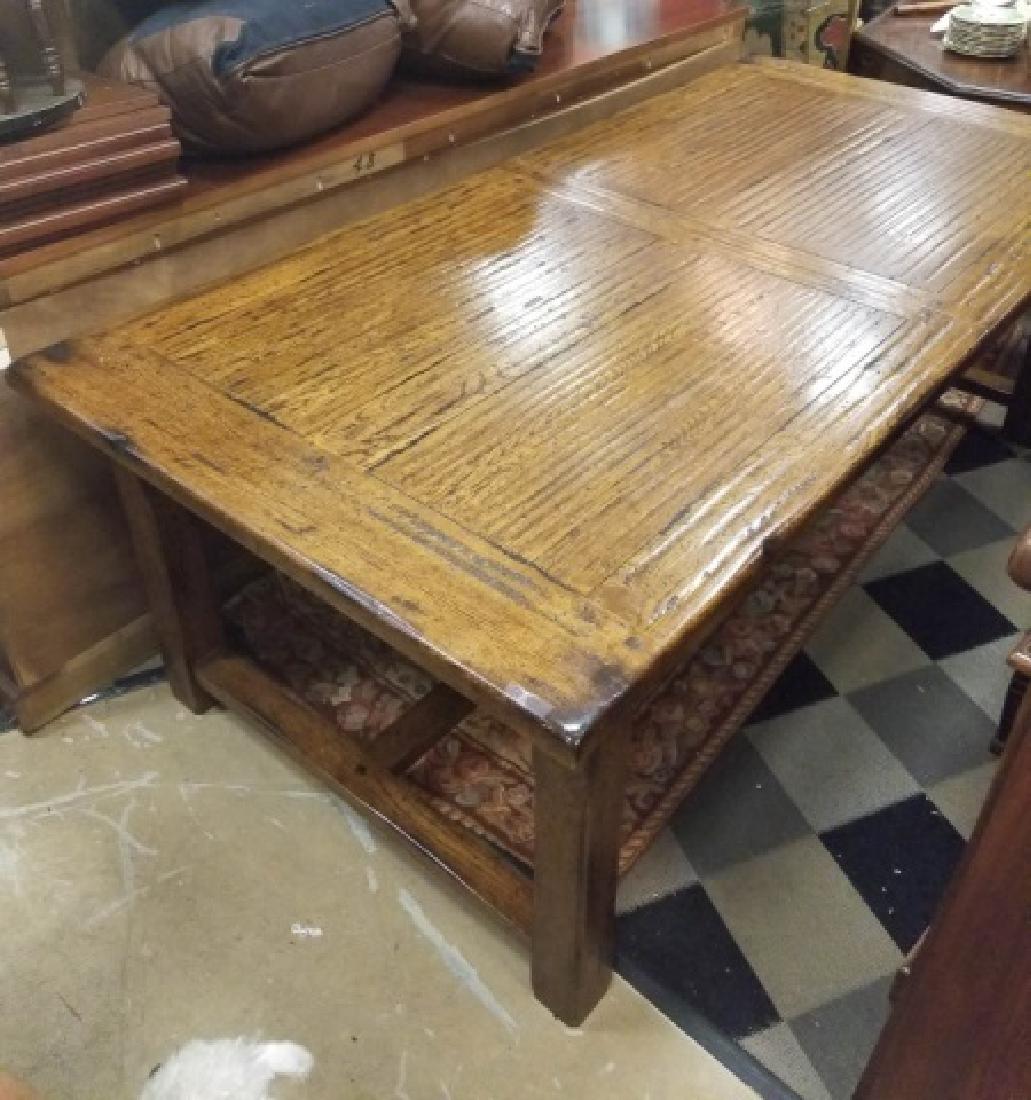 Large Distressed Farm-Style Trestle Table + Leaves (1 of 8)
