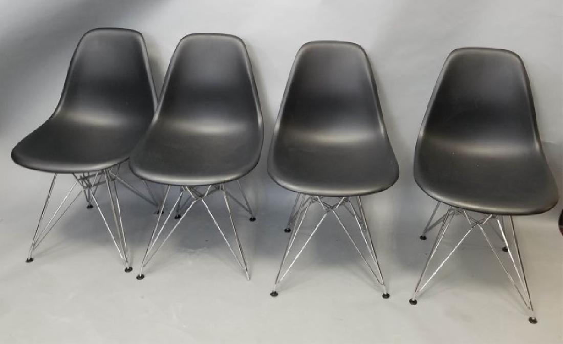Set of 4 Modern Black & Chrome Chairs (1 of 5)