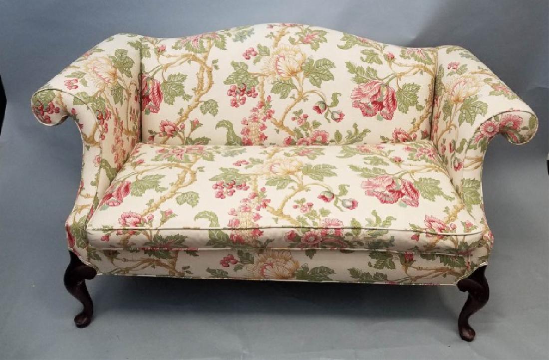 Contemporary Floral Chintz Upholstered Settee (1 of 7)