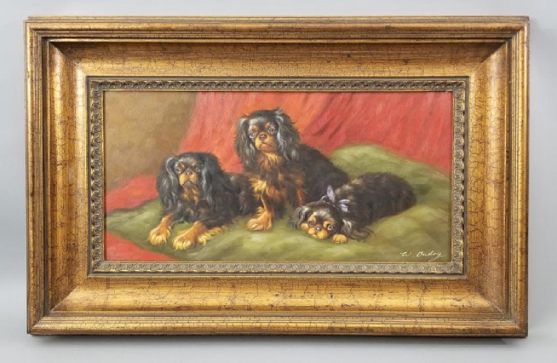 W. Oudry Painting, Trio of King Charles Spaniels (1 of 9)