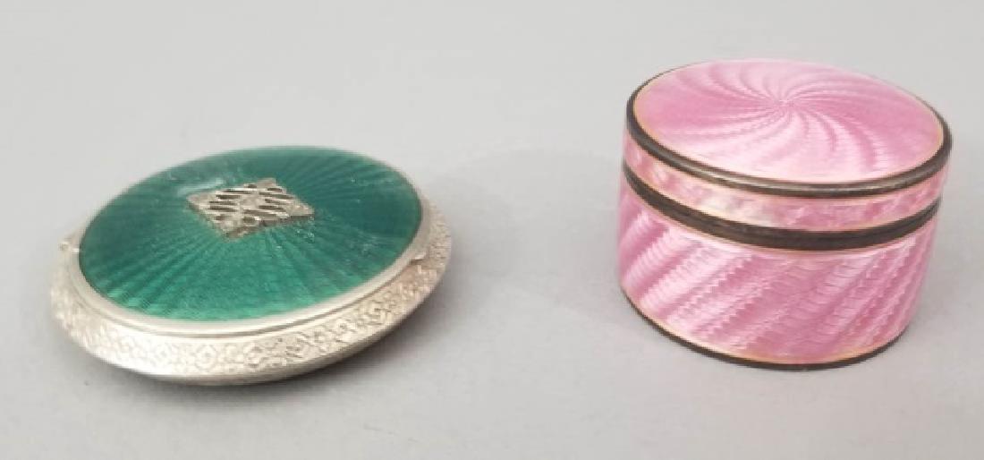 Two Antique Gilt Metal Boxes w Jewels & Cameo (1 of 4)