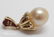 Pair Estate 14kt Yellow Gold Pearl Diamond Pendant - 3