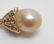 Pair Estate 14kt Yellow Gold Pearl Diamond Pendant - 4