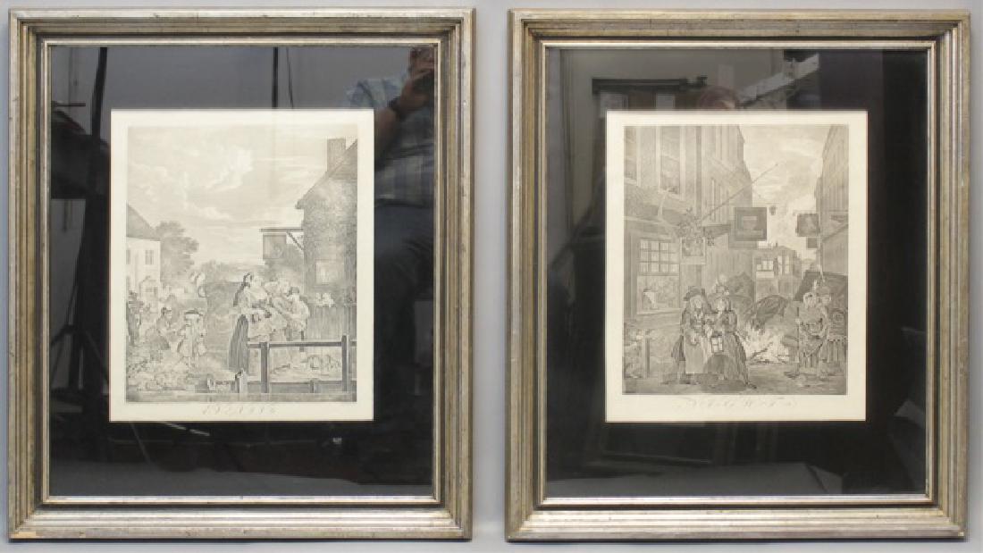 Pair of Framed William Hogarth Engravings C 1738 (1 of 8)