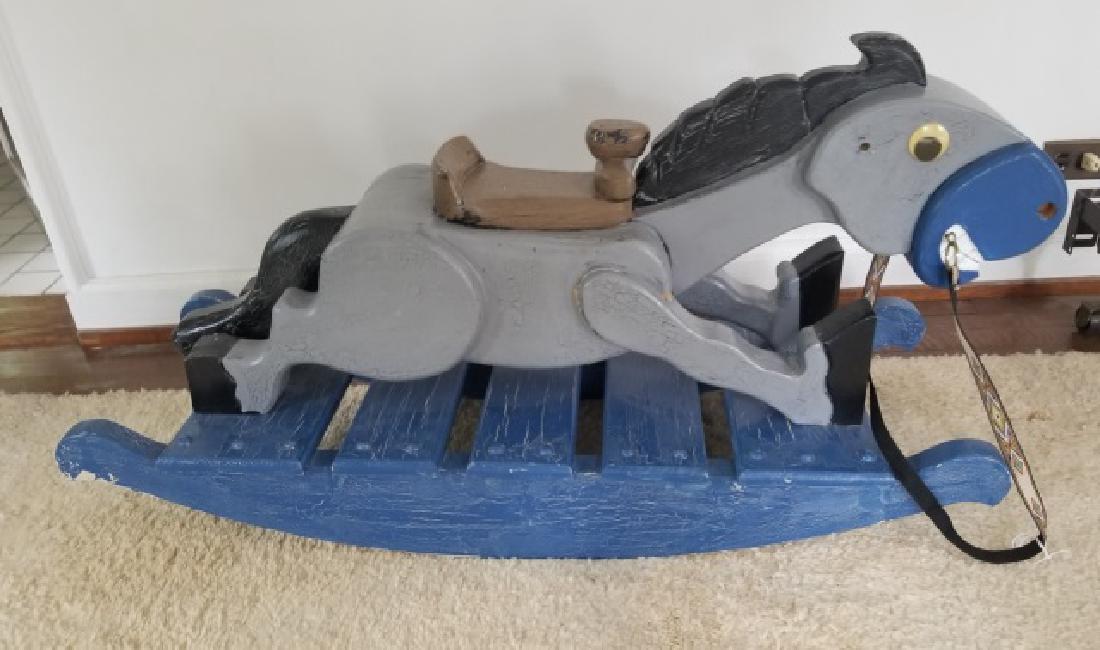 Vintage Handmade & Hand Painted Rocking Horse (1 of 5)