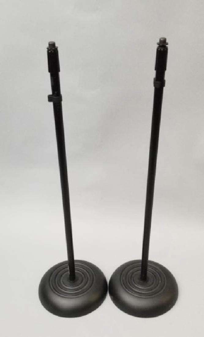 Pair of Round Base Microphone Stands-Adjustable (1 of 7)