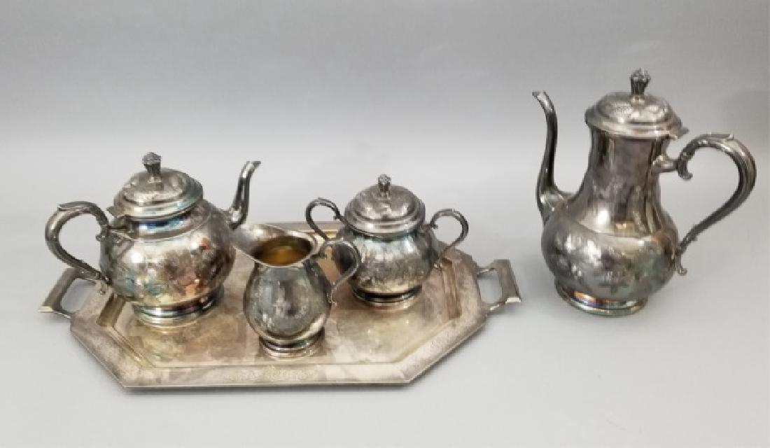 Antique Pinehurst Pattern Silver Tea Coffee Set (1 of 10)