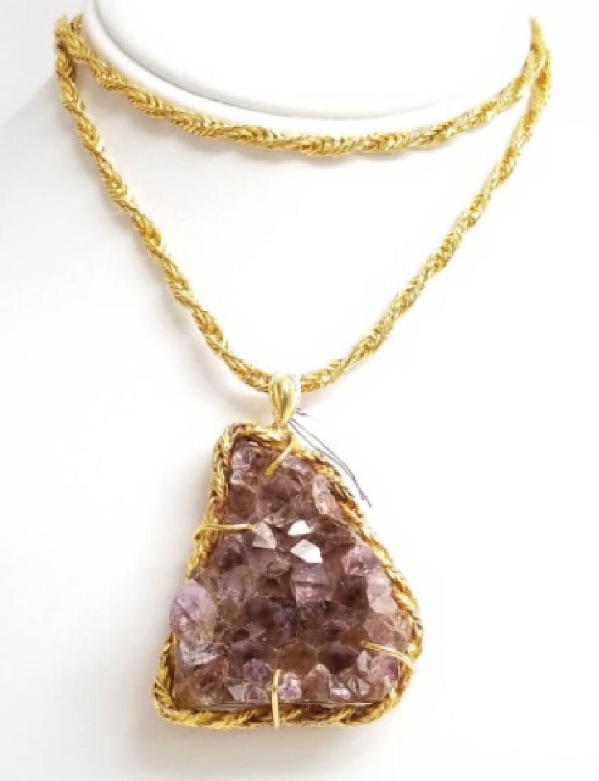 Vintage Modernist Style Amethyst Pendant Necklace (1 of 8)
