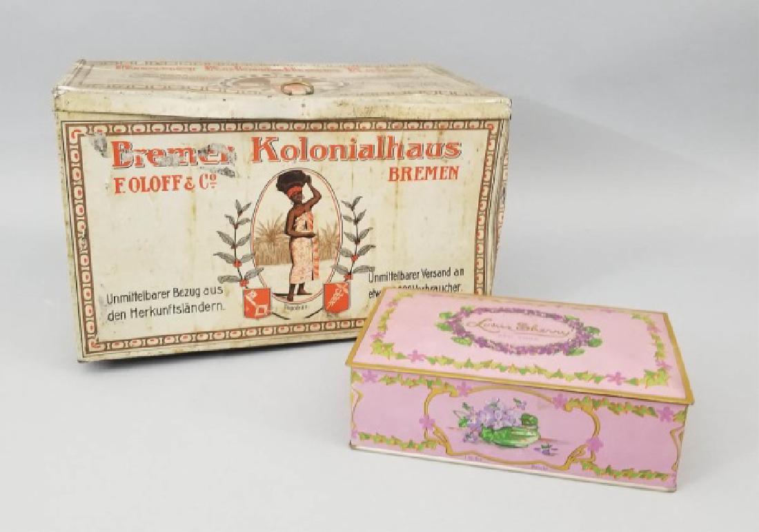 Duo of Antique Colorful Tin Boxes (1 of 9)
