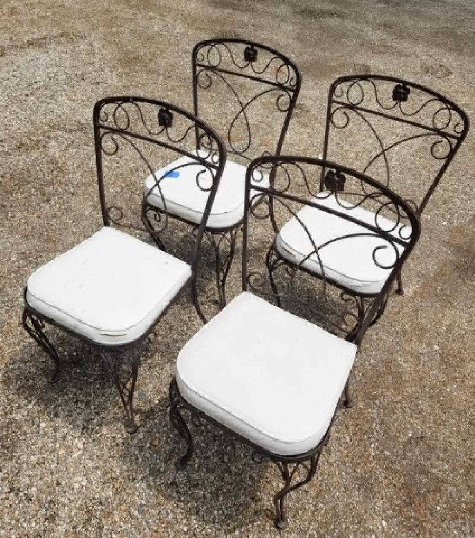 4 Vintage Outdoor / Patio Wrought Iron Side Chairs (1 of 4)
