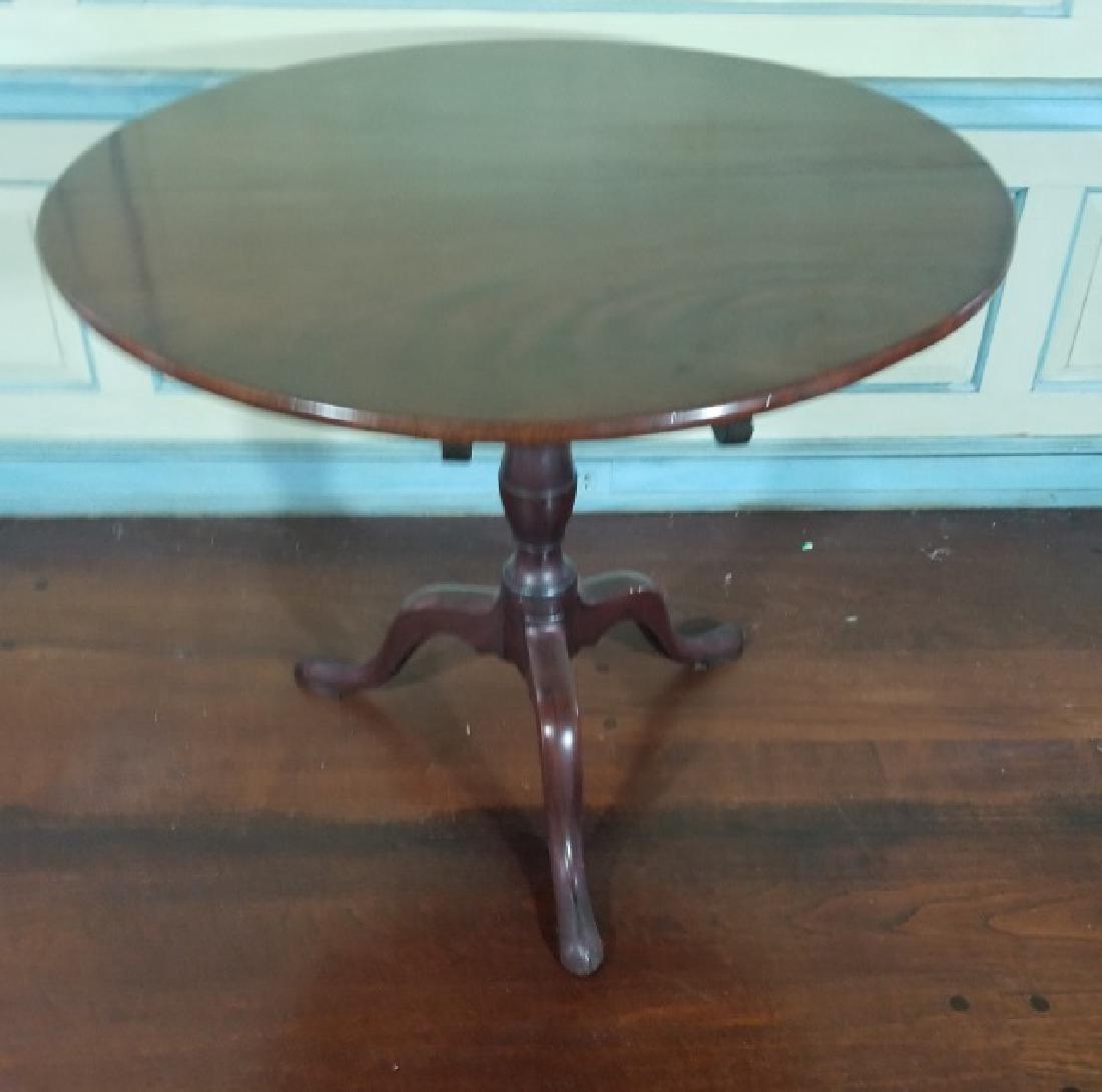 English Chippendale Style Round Pedestal End Table (1 of 4)