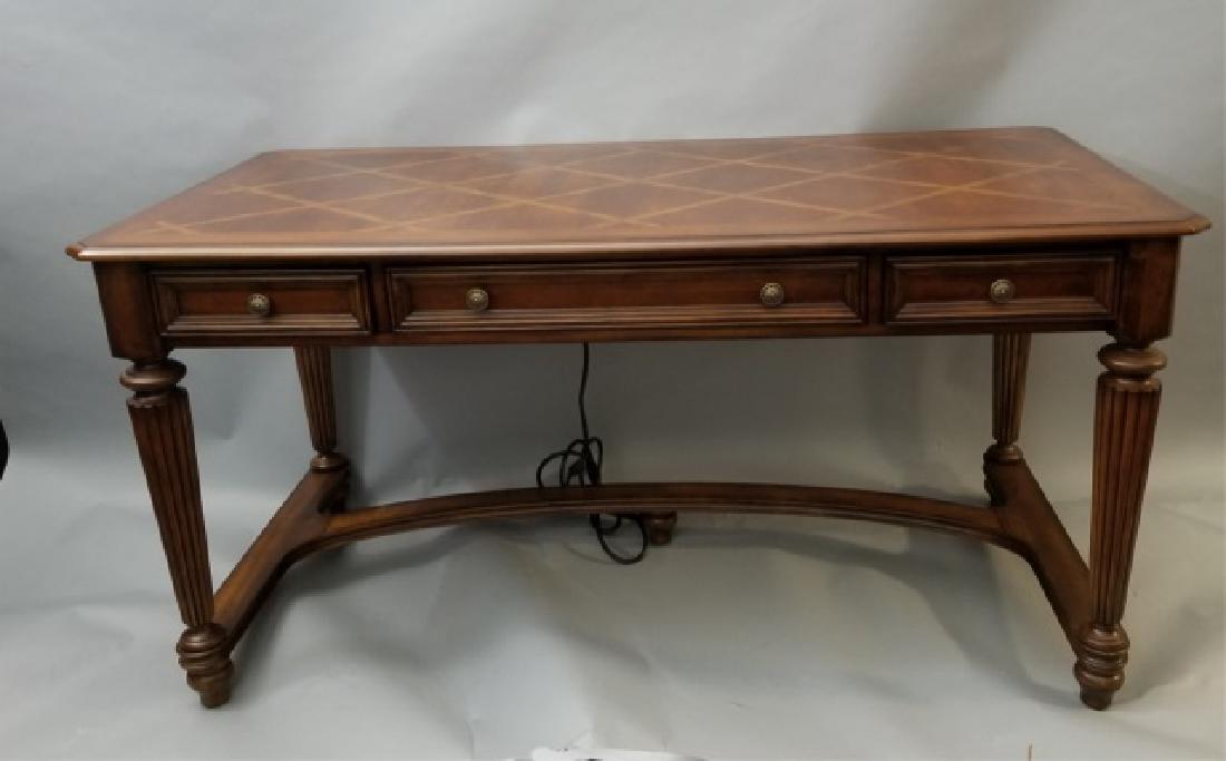 Contemporary Carved Wood Desk w 3 Drawers & USB (1 of 6)