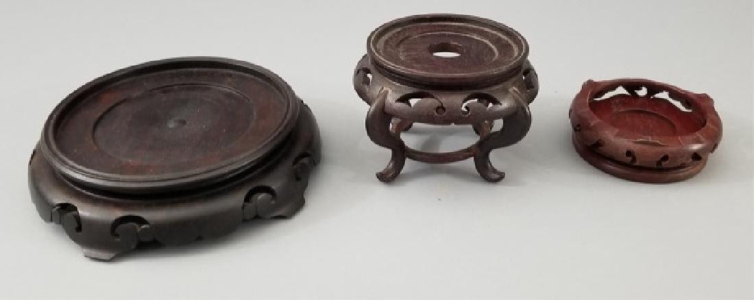 3 Carved Wood Chinese Bases for Display (1 of 10)