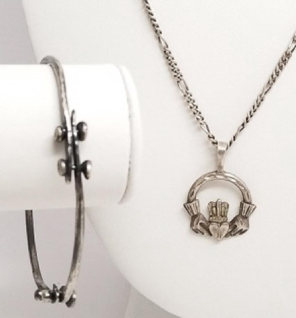 Sterling Handmade Bracelet & Claddagh Necklace (1 of 8)