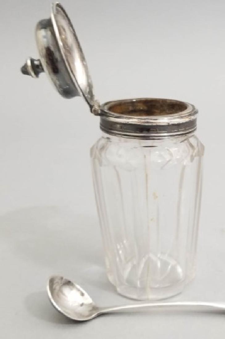 Antique English Cut Glass & Sterling Condiment Jar (1 of 9)