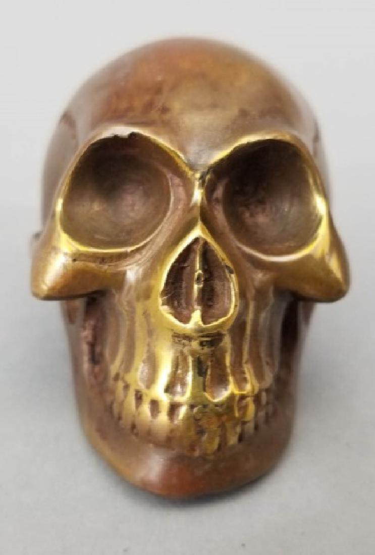 Bronze Table Statue - Memento Mori Human Skull (1 of 6)