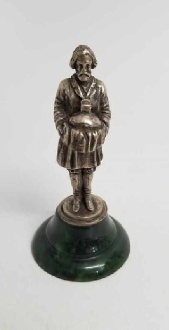 Russian Silver Peasant Man w Bread Statue (1 of 7)