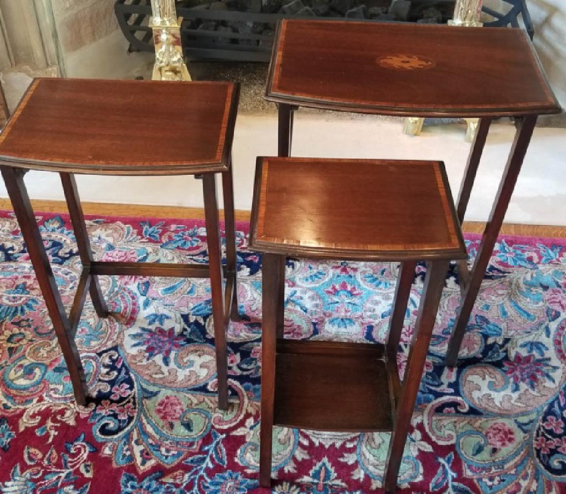 Three English Style Banded Wood Nesting Tables (1 of 6)