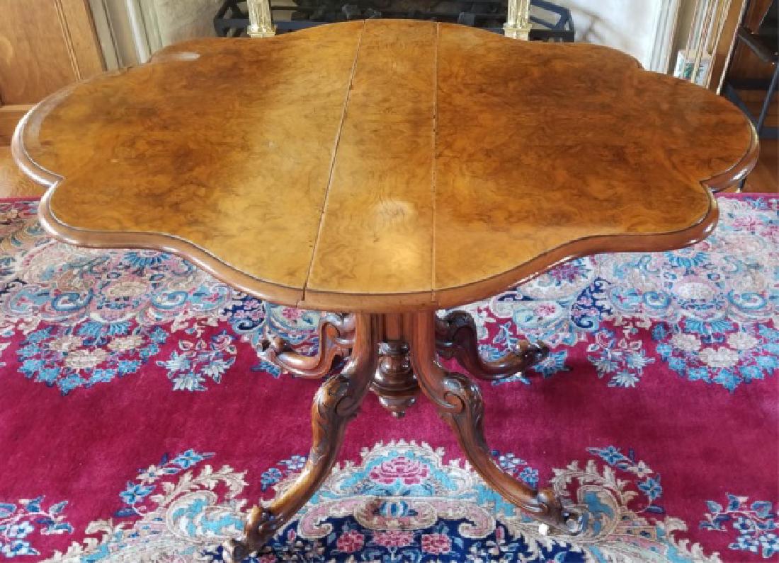 Antique Turtle Top Form Drop Leaf End Table (1 of 6)