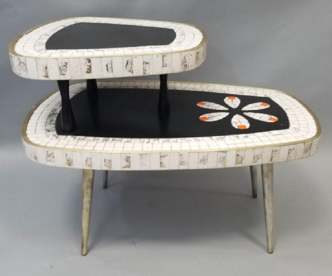 Mid Century Modern Mosaic Two Tier Coffee Table (1 of 7)