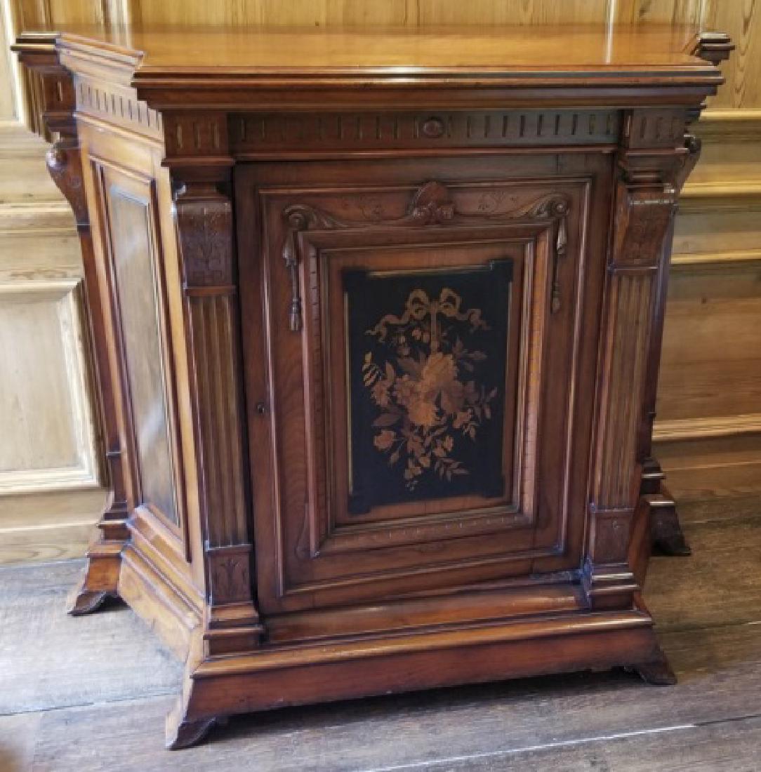 Antique 19th C Victorian Inlaid Console Cabinet (1 of 5)