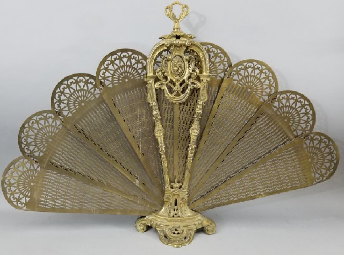 Antique French Style Ormolu Peacock Fire Screen (1 of 9)