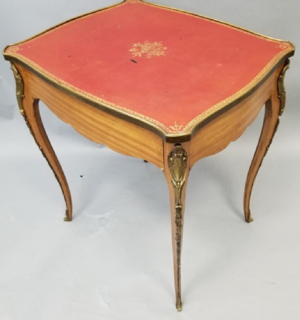 French Empire Style Leather Top Gilt Bronze Table (1 of 6)