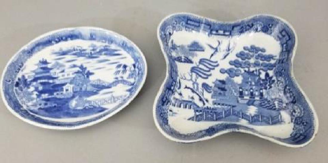 2 Antique Mid 19th C English Blue Willow Trays (1 of 7)