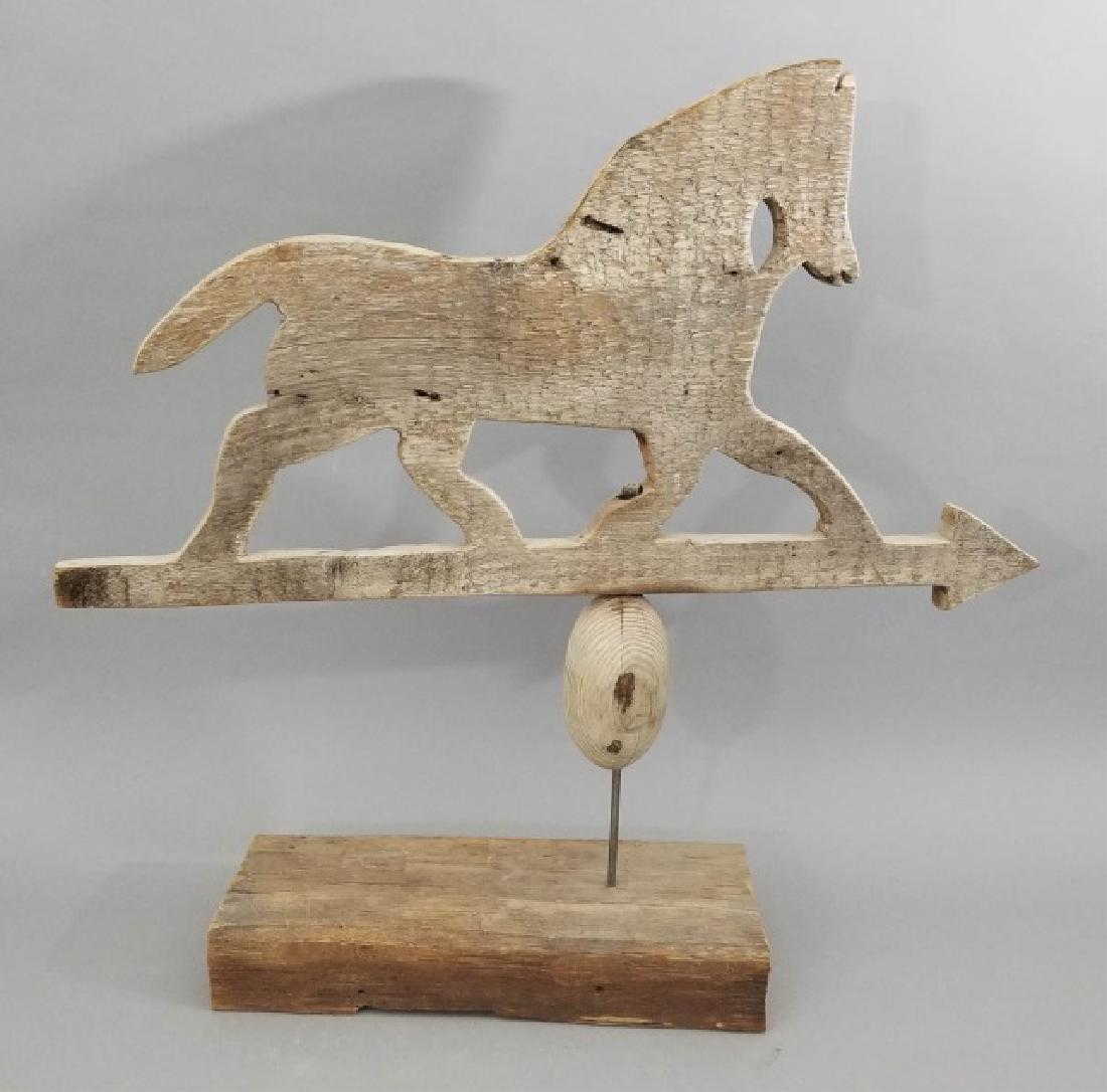 Antique Folk Art Running Horse Wooden Weathervane (1 of 10)