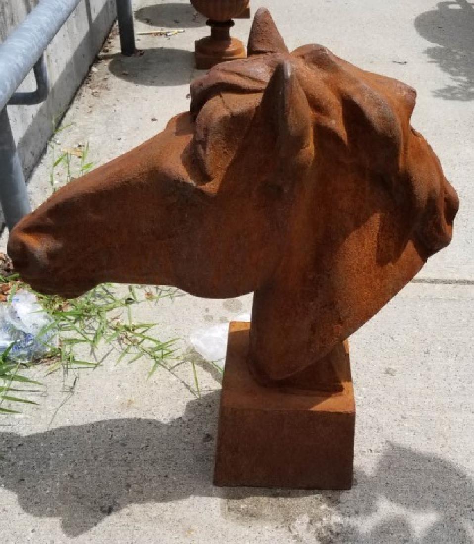 Cast Iron Equestrian / Horse Bust Garden Statue (1 of 6)