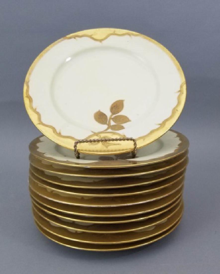12 Antique French Gold Decorated Dinner Plates (1 of 6)