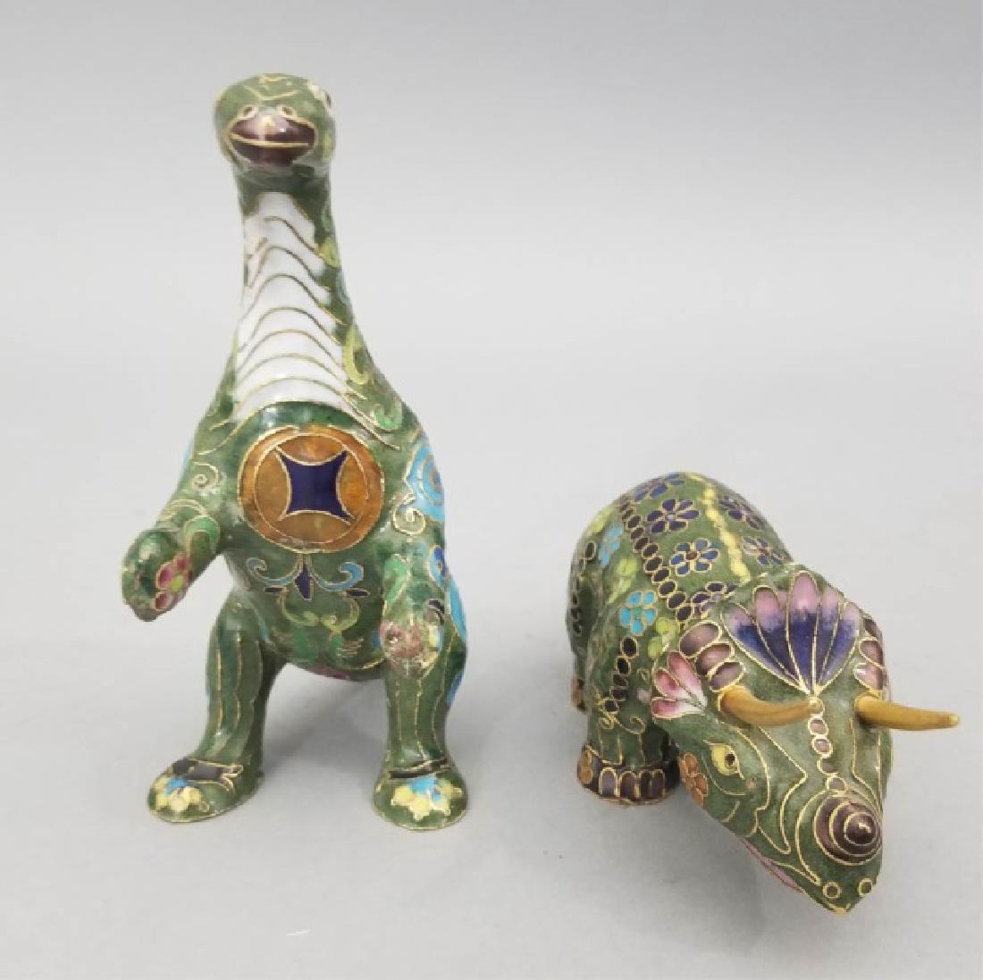 Two Vintage Asian Cloisonne Animal Table Statues (1 of 8)