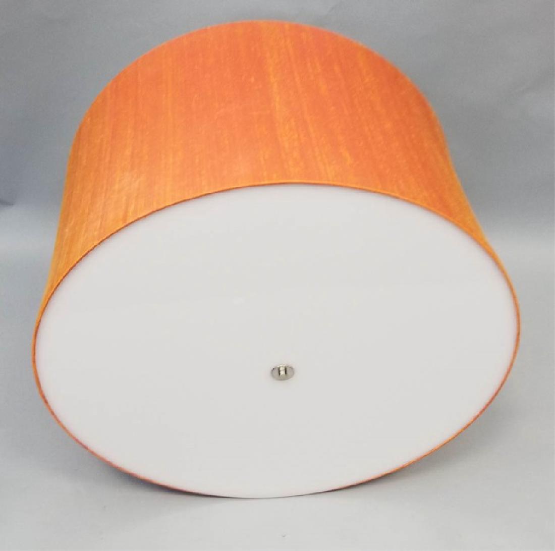 X Lrg Orange Silk Drum Shade Pendant Light Fixture (1 of 7)