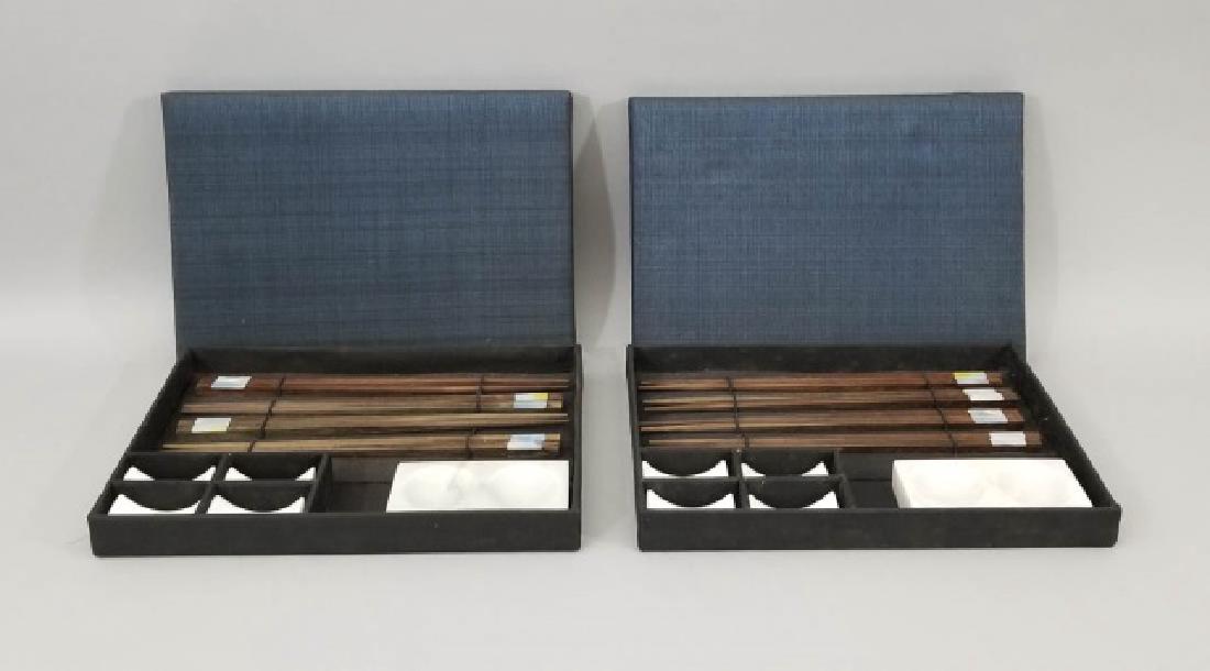 2 Boxed Sushi Sets Wooden Chopsticks w Stone Rests (1 of 7)